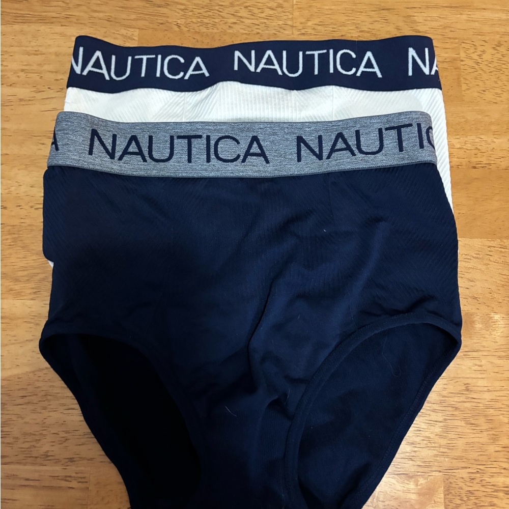 2 Pr Nautica High Waist Underwear, Black and White, Sz S, NWOT
